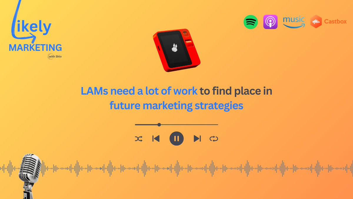 Discover the power of @rabbit_hmi R1's #LAM #technology for #marketing innovation. Listen to this #podcast #episode for insights into leveraging #AI technology to enhance #MarketingSuccess strategies and drive business success.📈bit.ly/likelymktg_ep20

#CES2024 #LLMs #GenAI
