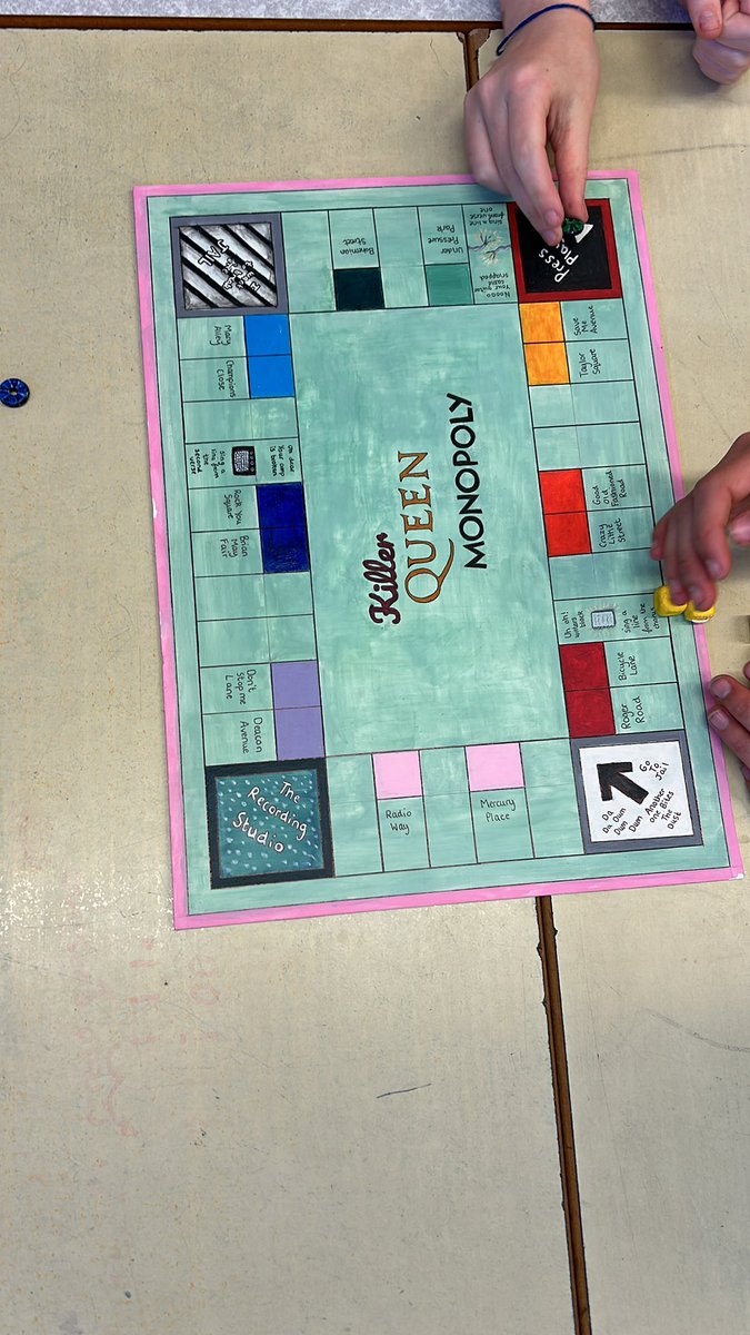 And we are also playing our ‘killer queen’ monopoly @PearsonEdexcel made by Ruby in year 11 :) LC