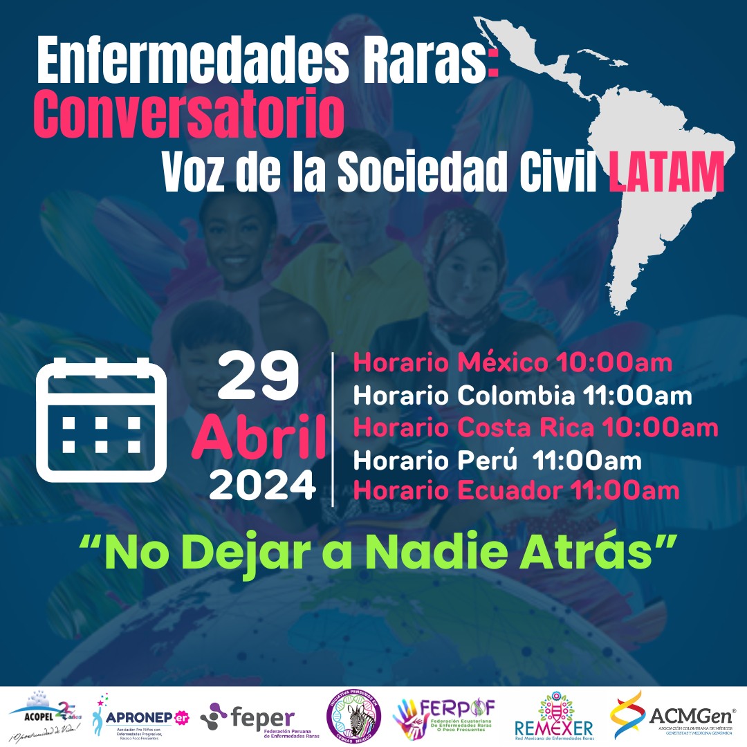 ¡ES HOY! 👉Conversatorio Virtual de Enfermedades Raras Voz de la Sociedad Civil LATAM 2024 🦓🧬🌎 #EnfermedadesRaras #tamizneonatalampliado #LATAM #Enfermedadespocofrecuentes 📌Aún estás a tiempo de registrarte 👇 us06web.zoom.us/meeting/regist…