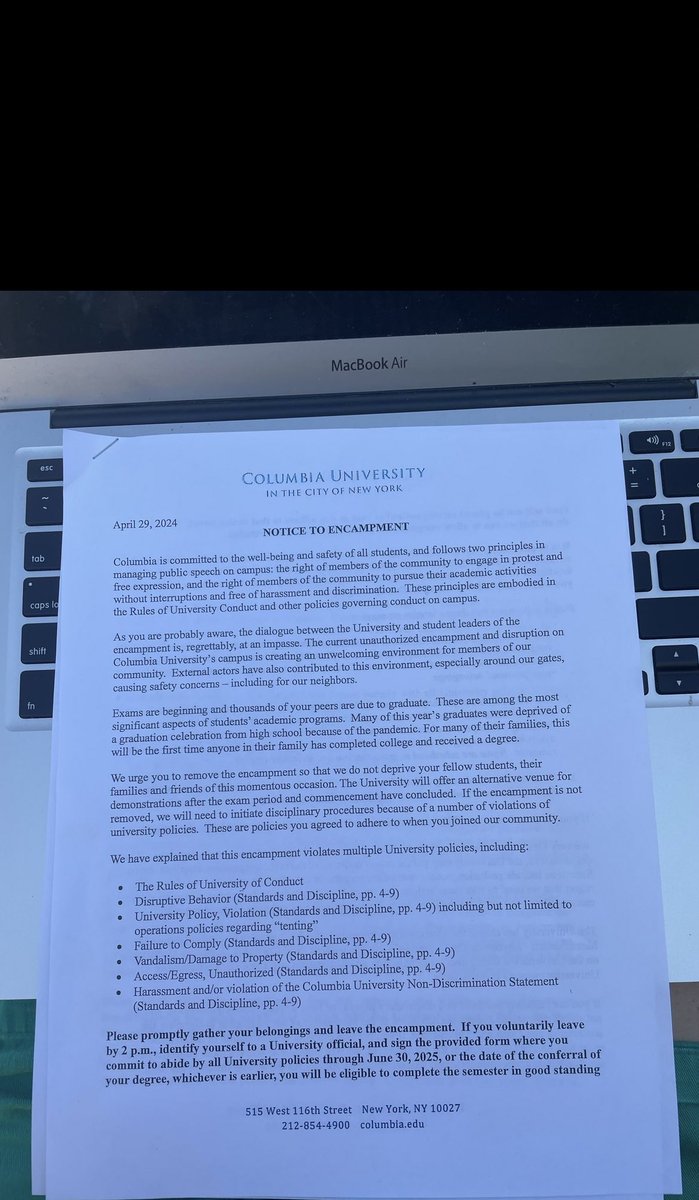 Columbia Students for Justice in Palestine tweet media