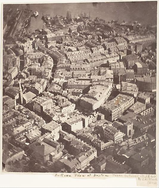 Aerial view of Boston USA, 1860