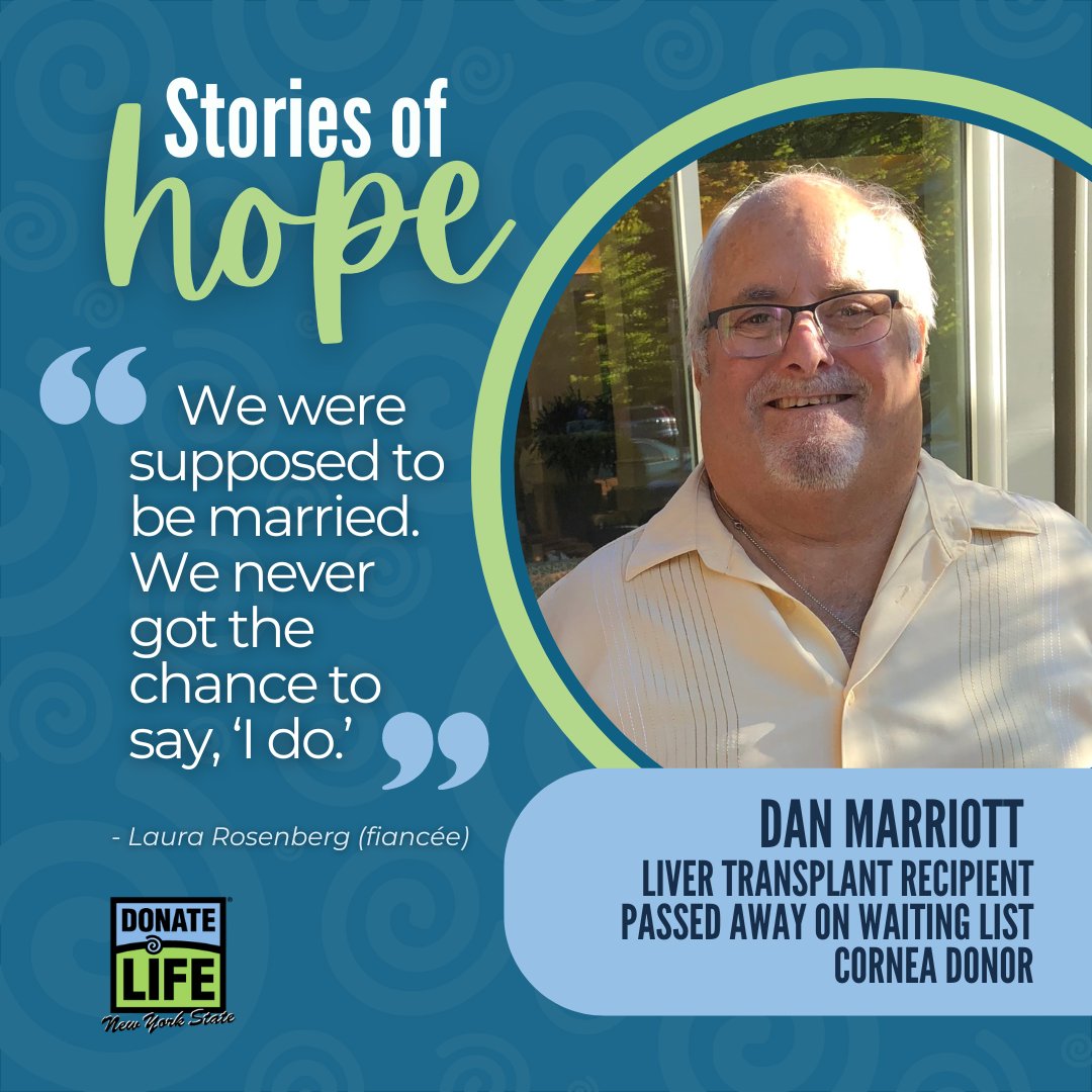 Dan Marriott was a liver transplant recipient & passionate advocate who passed away waiting for a kidney in 2019. Upon his death, he donated his corneas. Give hope & healing to NYers waiting for a life-changing transplant. Enroll as an organ donor at donatelifenys.org/register.