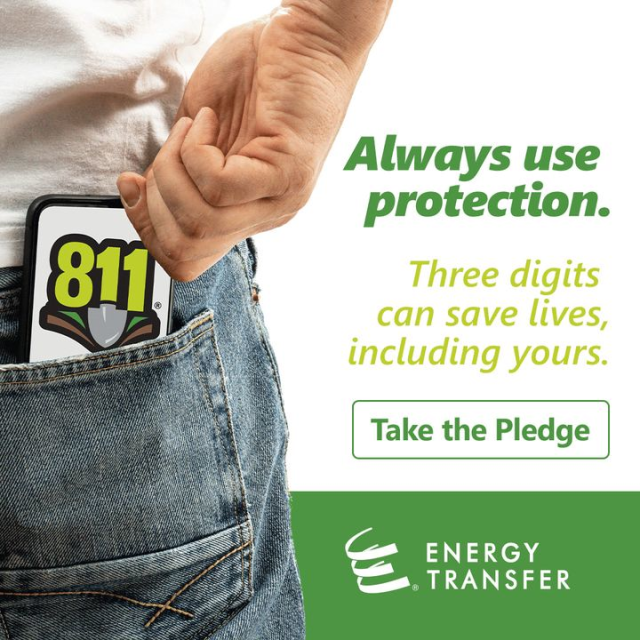 Don’t make a “DIG” mistake!
All it takes is one unfortunate incident and your perspective will change. Don’t learn the hard way.
Take our safe digging pledge: Energytransfer.com/etpledge

#BeASafeDiggingPartner #EnergyTransfer #Call811 dy.si/y9wpc