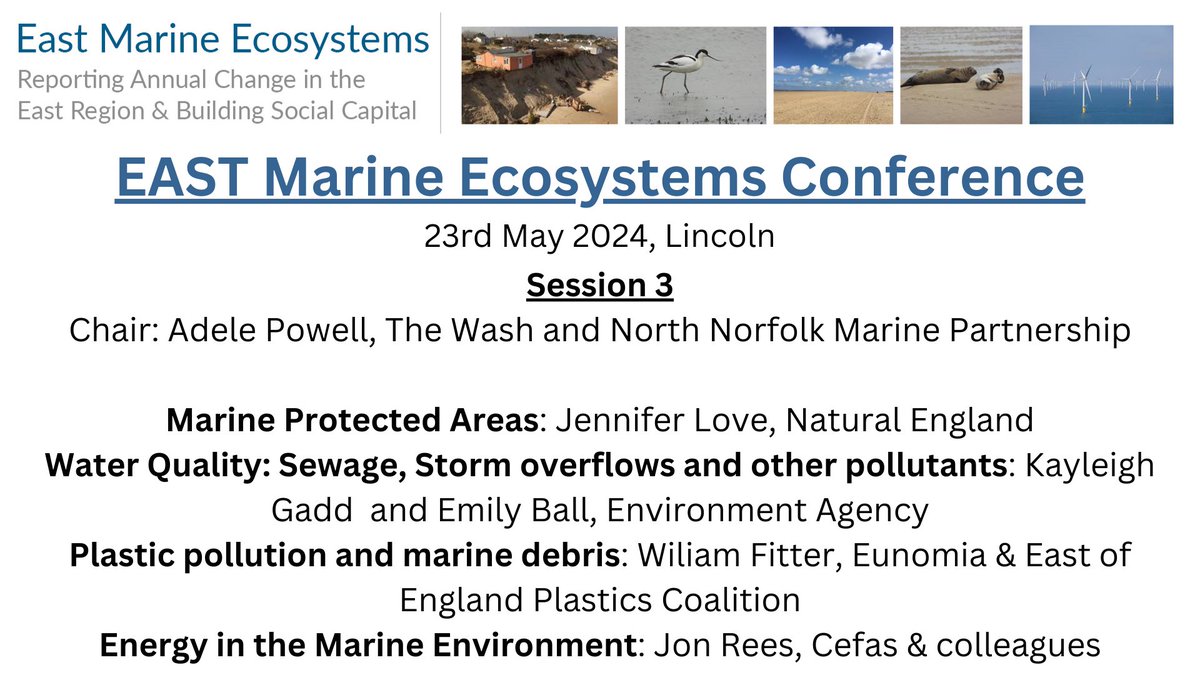 📢Are you interested in #marine ecosystems? Do you live on the East coast of England between Flamborough Head and the southern Suffolk border, including the Humber &amp; Wash? 🔔Then this event is for you!
🎫Get your £30 ticket here: eventbrite.co.uk/e/east-marine-…
Check out session 3 👇