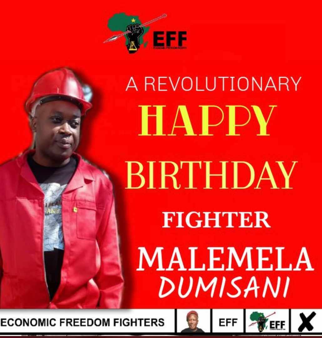 Happy Revolutionary Birthday to a member of the @EFF_Limpopo Provincial Command Team, Ftr. Dumisani Malema. We wish you more life, and may you realize economic freedom in yours. Your contribution to the fight to liberate black people is commendable. Salute.