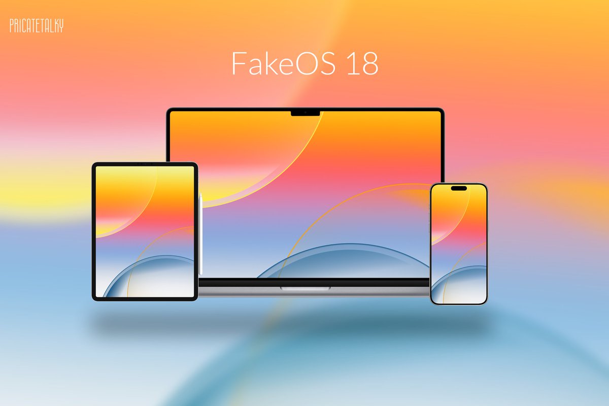 Meet the 'FakeOS 18' wallpaper Looks like a lot of you guys loved this icon design (yes i made it myself) Now I'm sharing it as a high quality wallpaper for you apple devices! feel free to download and share it with others! ☺️ 🔗👇🏻 buymeacoffee.com/privatetalky/e…