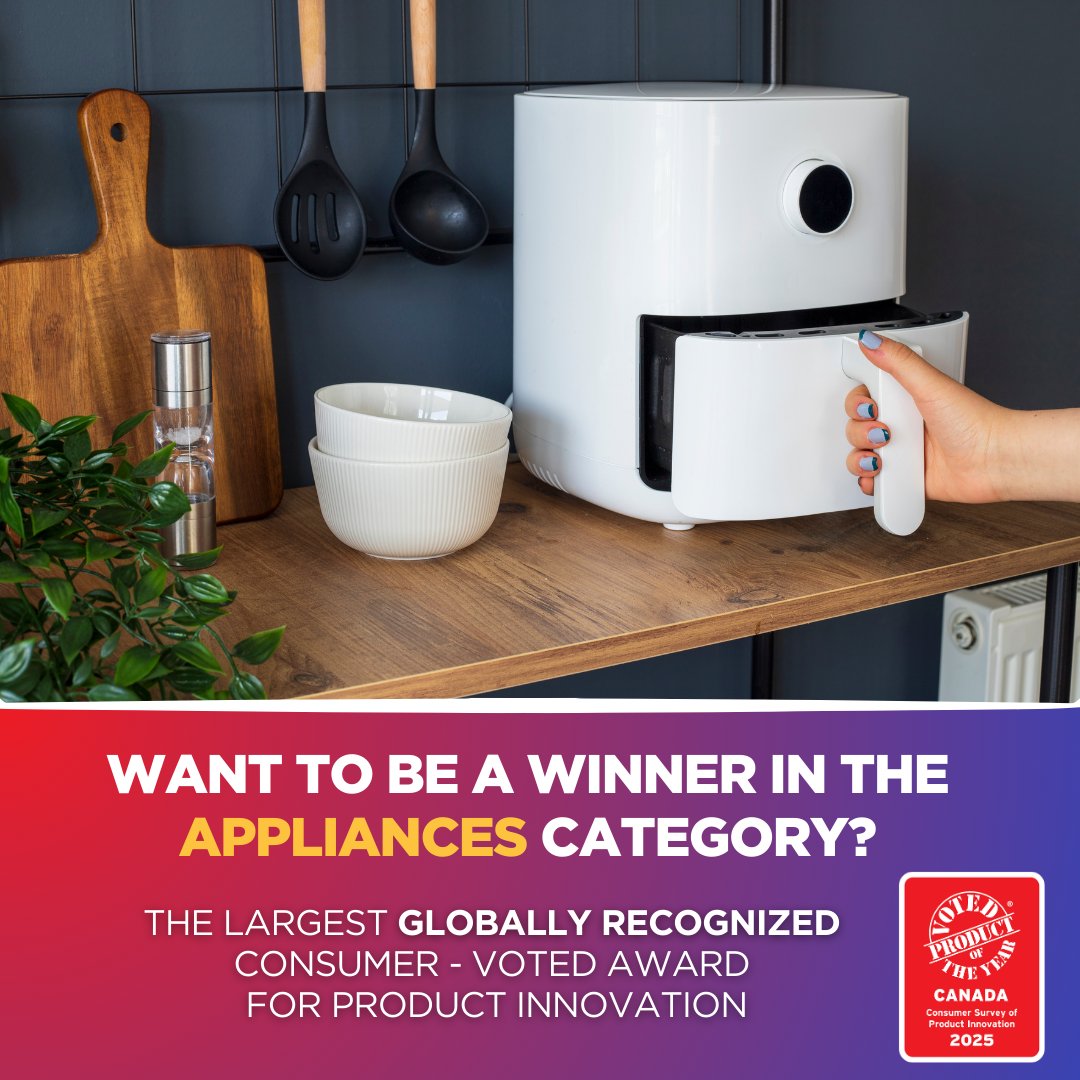 Ready to dominate the world of appliances? 🏆 
🌟 With thousands voting, Product of the Year Canada's Award is for the most innovative products in each category. 

#productoftheyear #awardwinning #POYCanada2025 #WinningInAppliances