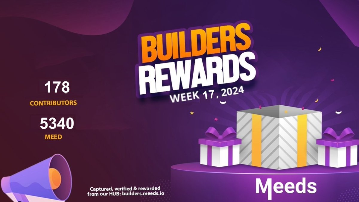 🏅 @IoMeeds #builders Update of Week 17, 2024 🏅 💰 5340 $MEED - 💪 178 contributors Outcome: 79 translations, 97 stories, 380 posts Want in? 👉 builders.meeds.io