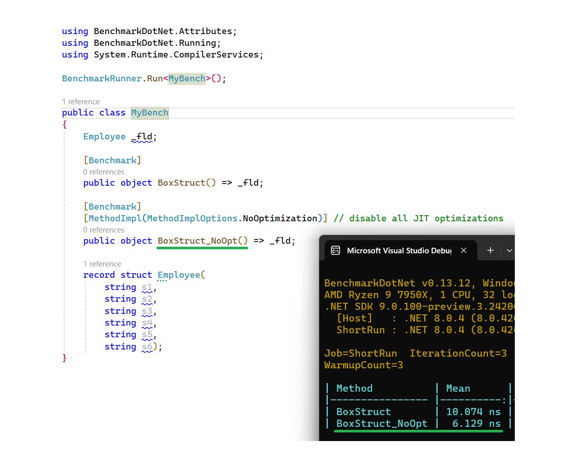 Consider using NoOptimization attribute to improve performance in your production! 🙃 (from github.com/dotnet/runtime…)