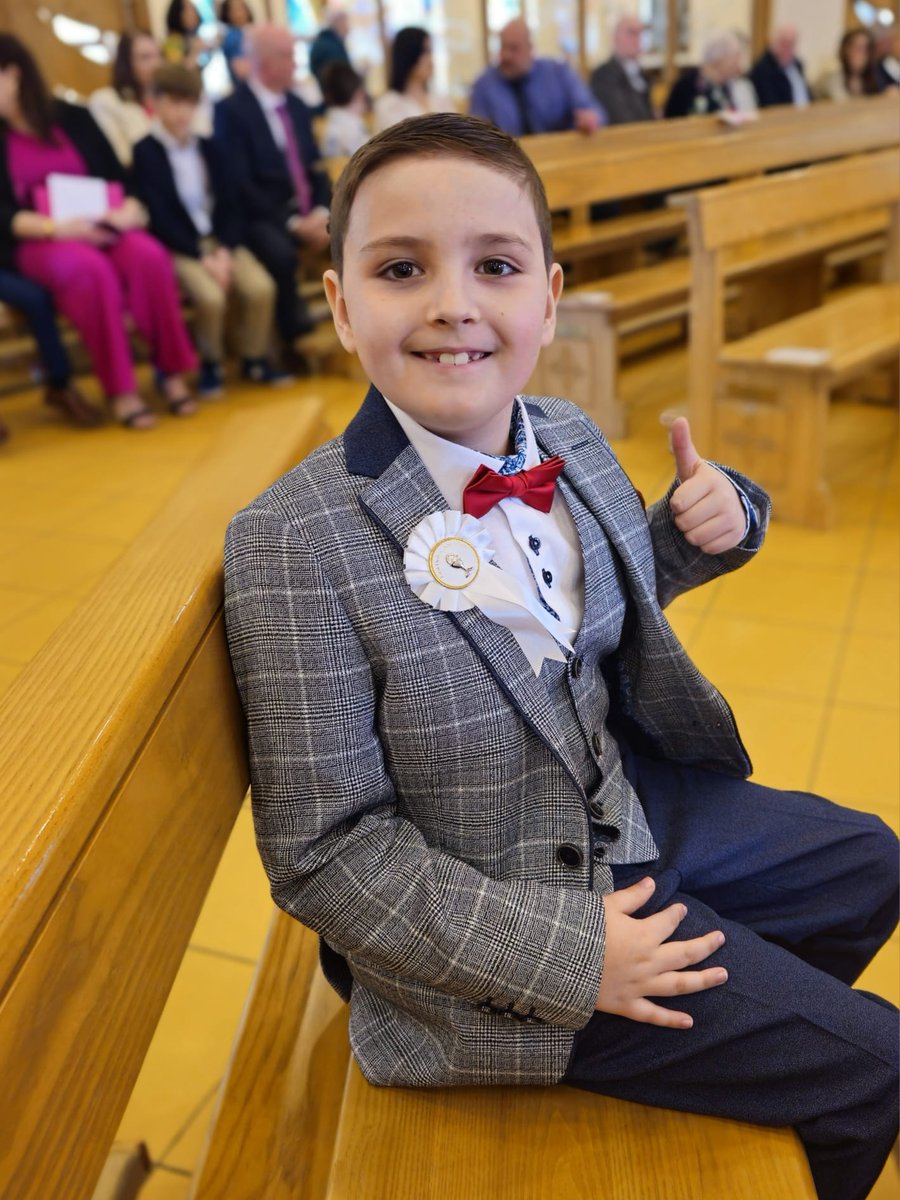 This wee face really says it all about the day we had celebrating Finns First Communion yesterday #family #fun #sun #bouncycastle #missedlovedones