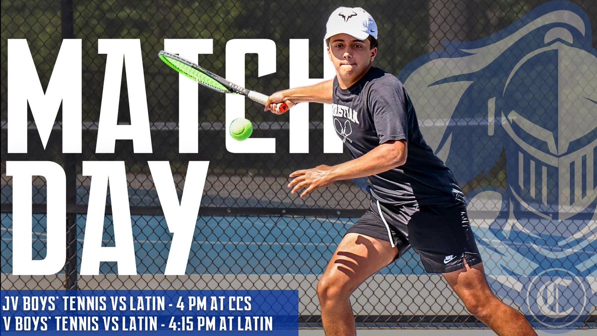 JV and varsity boys' tennis take on Latin today! JV will play at CCS at 4 pm and varsity is on the road, playing the Hawks at 4:15 pm. Let's go Knights!