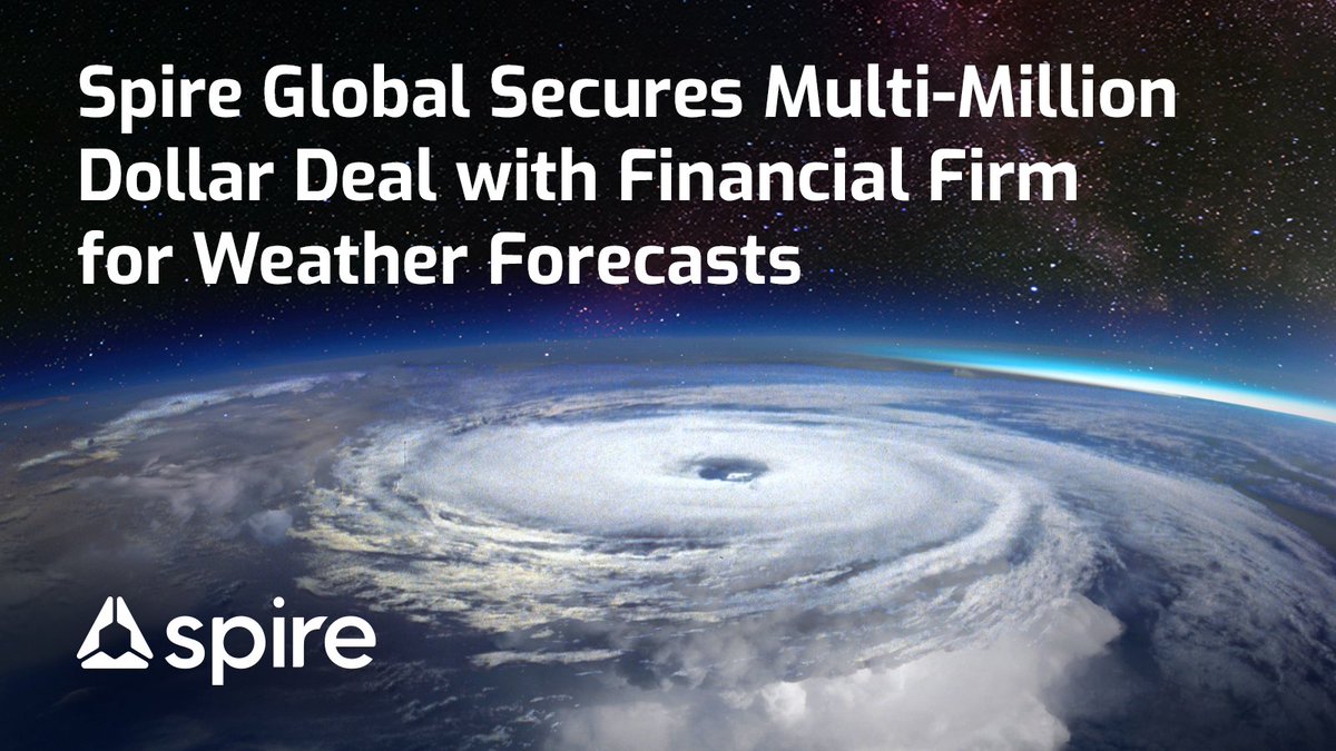 We’re thrilled to announce we have secured a multi-million dollar deal with a financial firm for weather forecasts. Through the deal, @SpireWxClimate will provide our High–Resolution Weather Forecast model, which offers a six-day outlook powered by proprietary data collected…
