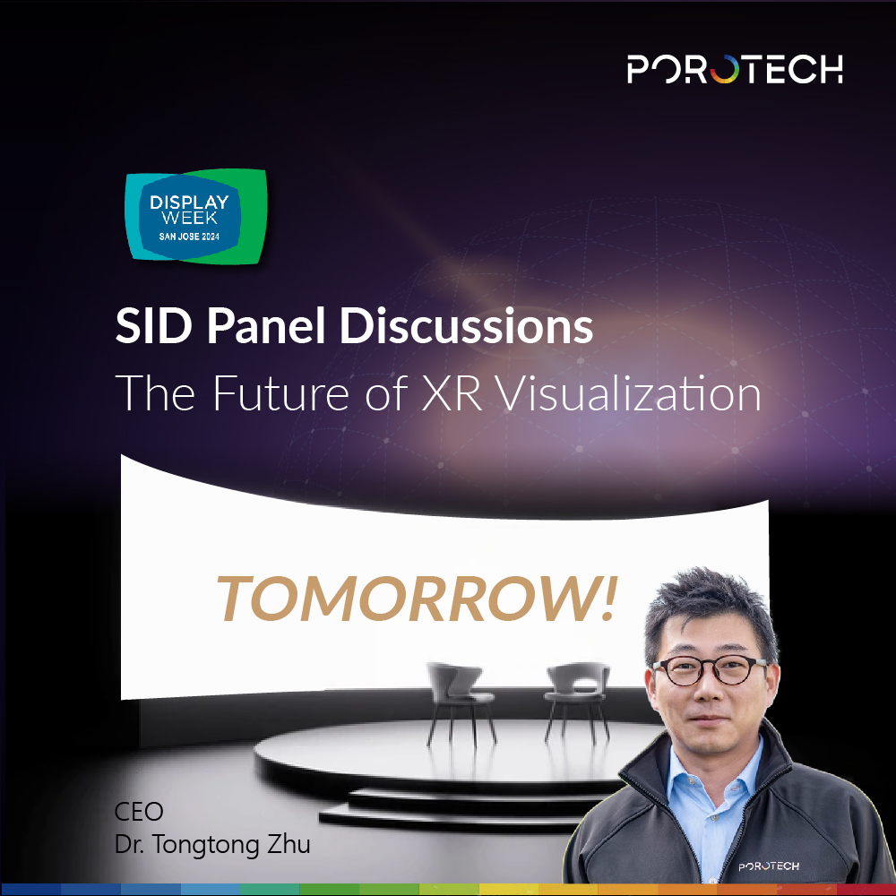 At #SID's panel discussion, we delve into a crucial topic. Join us as #Porotech's CEO, Tongtong Zhu, and other industry leaders in the #MicroLED field gather for an in-depth discussion on the future of XR. It's the event you don't wanna miss!😎✨ 👉porotech.pse.is/SID-2024