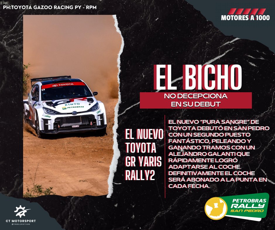 ‼️ La gran atracción del fin de semana, el debut del Toyota GR Yaris Rally2 a los mandos de Alejandro Galanti y Marcelo Toyotoshi 🔥🏆🚗