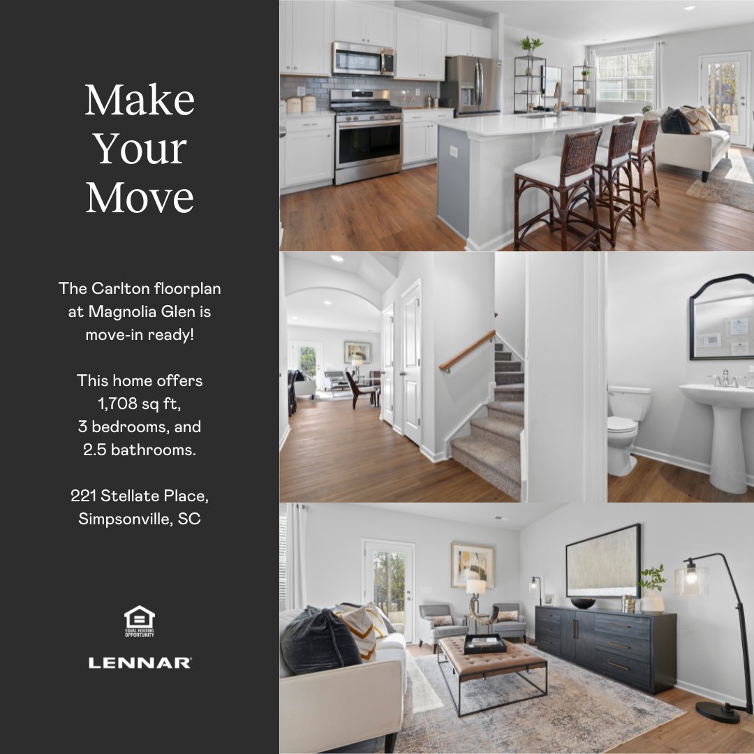 LennarGreenvil1's tweet image. This Carlton in Magnolia Glen offers 3 bedrooms, and 2.5 bathrooms is move-in READY! 🏡 

☎️ Call 888-208-4555 for more info or visit the link below! 😍 

🔗 spr.ly/6011j6Xux

#lennargreenvilleSC #moveinmonday #moveinready #takeatour