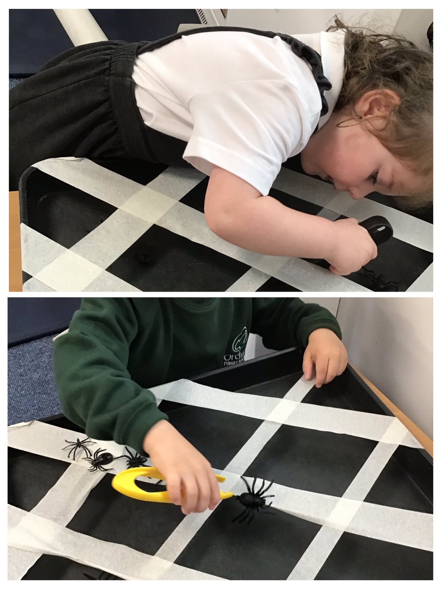 🕷️We have been really engaged with the spider 🕷️enhancements 🕷️within nursery this week!🕷️We have created them from play dough, represented them in the mark making & creative areas, and even rescued them from the web 🕸️🕷️#ArtatOrchard #finemotor @OrchardPrimaryA @TeamPastoral 🕷️