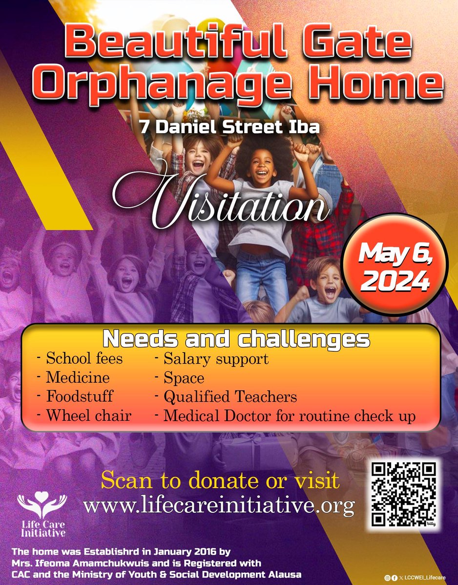 Be part of our visitation. Touch a heart, change a life! bit.ly/LCCWEIdonation
#orphanagesupport
#orphanagevisit
#Orphanageoutreach
#LCCWEI
#childsupport
@followers