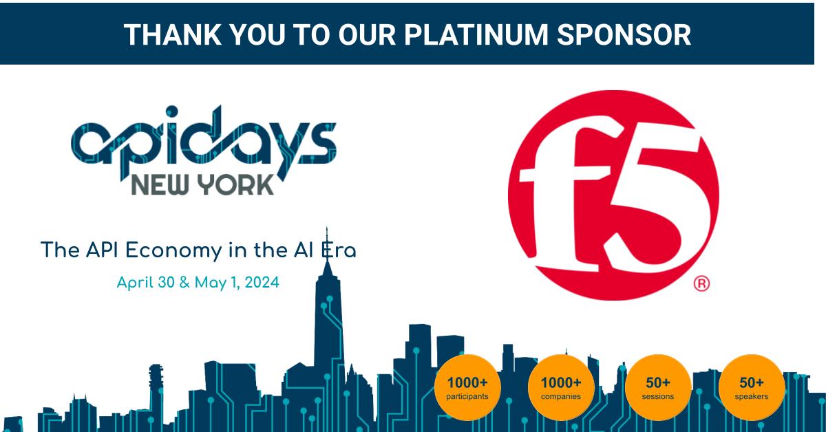 We're excited to bring you #apidays New York 2024 - The API Economy in the AI Era! Thanks to @F5 for making this possible! Join us on April 30 & May 1 at etc.venues 360 Madison, New York 👉apidays.global/new-york/