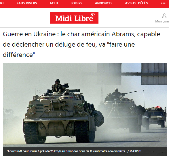 La croyance aux armes miracles est une pathologie comportementale typique des systèmes totalitaires. Il y a exactement un an, le général Milley déclarait : 'I'm biased, but I think the M1 tank's the best tank in the world ... I do think the M1 tank, when it is delivered, will…