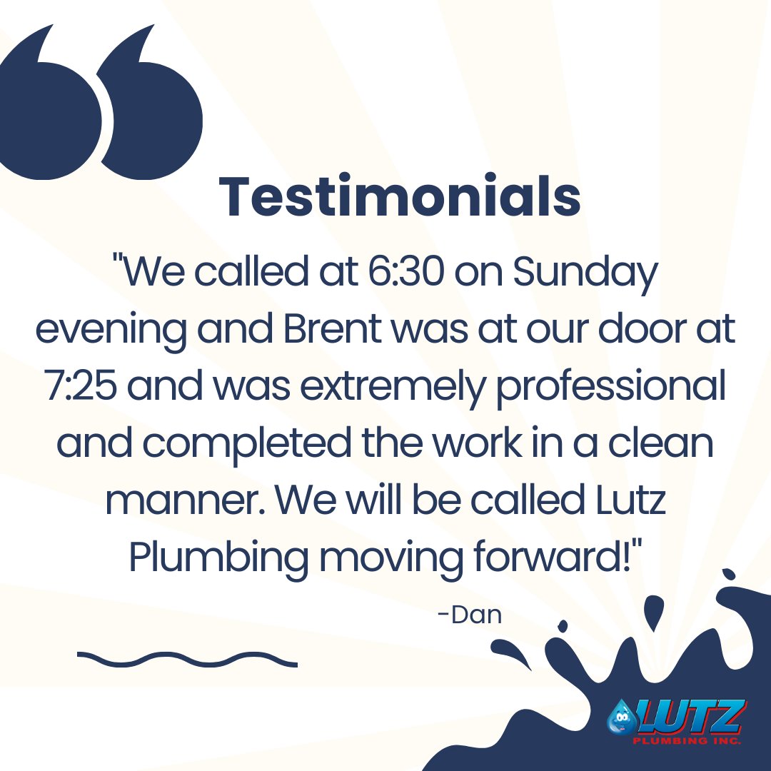 Thank you for your testimonial, Dan! 

We are so happy we could help you with your plumbing needs! 💦 

#PlumbingProblems #KansasCity