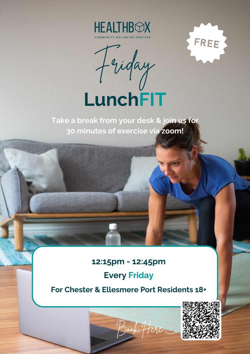 💪 Join us for a FREE 30-minute virtual LunchFIT class tomorrow at 12:15pm! This is the perfect midday break to energise your body & refresh your mind. Everyone is welcome! Invite your friends and let’s make it a LunchFIT date! bit.ly/3Ws96tt