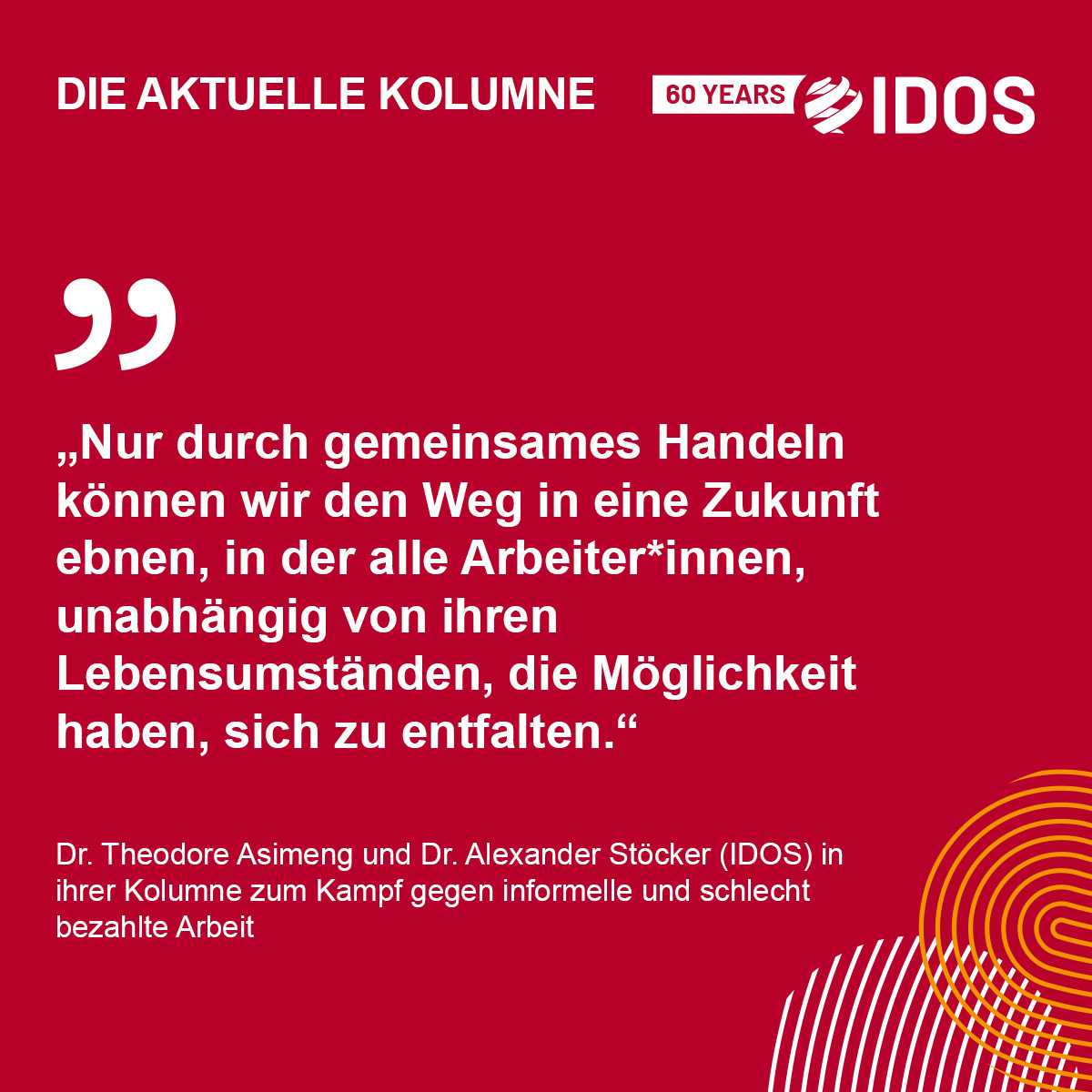 📚 Am #TagDerArbeit gibt es für Menschen in #LowIncomeCountries, die im informellen Sektor tätig sind, wenig zu feiern. Was muss gegen #InformelleBeschäftigung getan werden?

💡Theodore Asimeng und Alexander Stöcker geben Antworten in #DieAktuelleKolumne: idos-research.de/die-aktuelle-k….