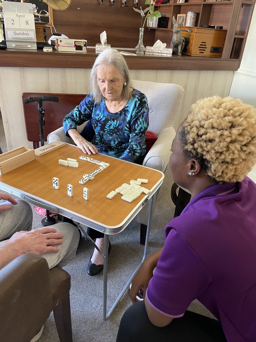Margaret and Derek enjoying a game of dominoes this afternoon ⁦<a href="/AnchorLaterLife/">Anchor</a>⁩
