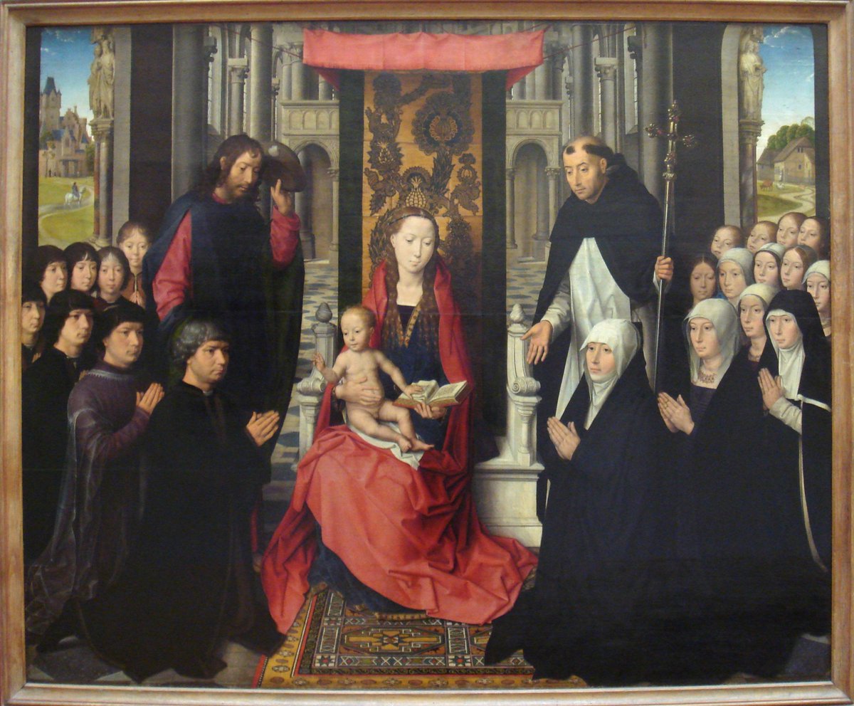 The Virgin and Child with St. James and St. Dominic Presenting the Donors and their Family, known as the Virgin of Jacques Floreins wikiart.org/en/hans-memlin…