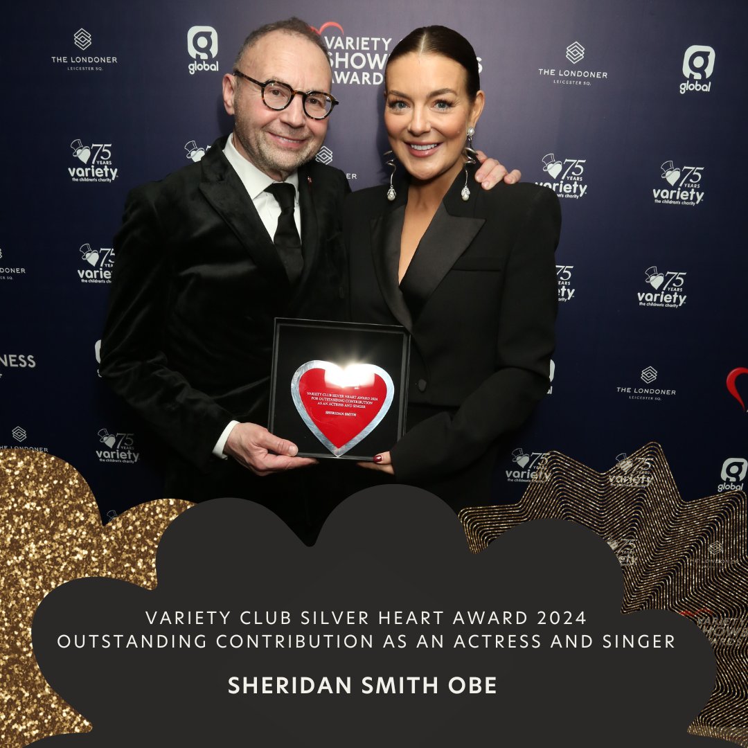 🌟 A huge congratulations to Sheridan Smith OBE, recognised at the #VarietyClubShowbusinessAwards  for her exceptional talent as an actress and singer. Your performances light up the stage and our hearts. ❤️
📸@andybarnes.photos