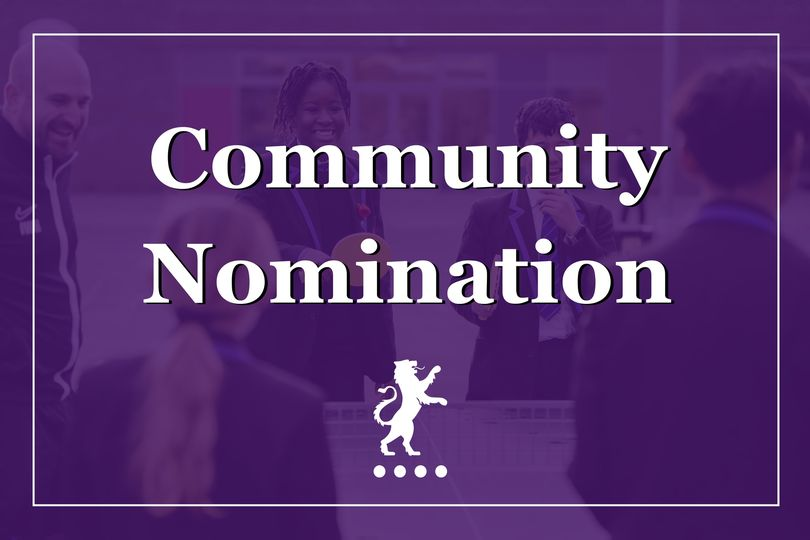 Community Nomination for Macen in Year 11. 'Macen has volunteered over 54 hours on behalf of Portsmouth FC and Pompey in the Community, supporting our ball team on match days. Macen maintained high attendance and conduct when supporting our provision.'