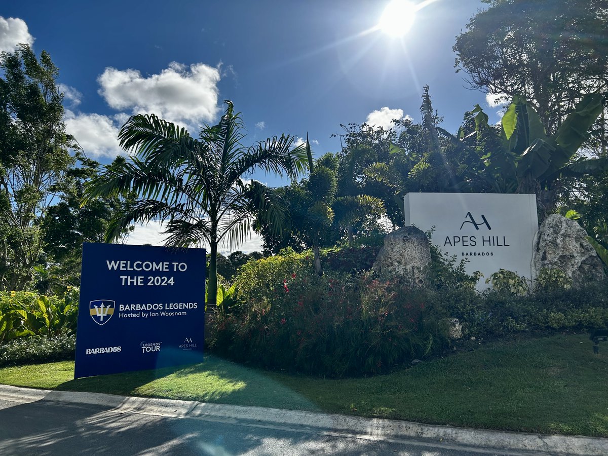 We're in Barbados for the start of the 2024 season ⛳️🌞 Apes Hill Barbados looks pristine ahead of the Barbados Legends hosted by Ian Woosnam - what a place, what a week this is set to be. @barbados #euLegendsTour #visitbarbados #bringmesunshine