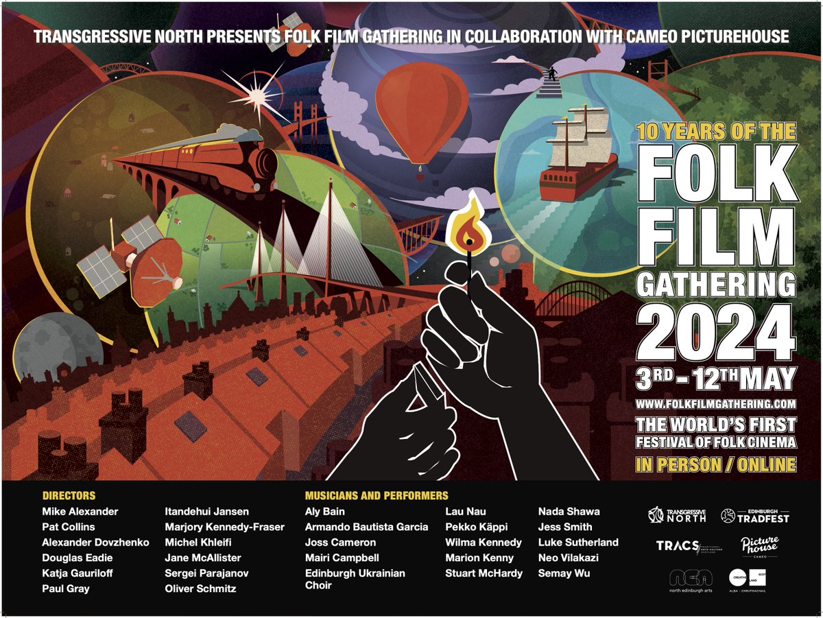 Only a few days to go until the 2024 Folk Film Gathering! Films, live music & poetry from Scotland, Finland, South Africa, Ukraine, Palestine + more at @CameoCinema, @ScotStoryCentre & @GCP_Edinburgh . Tickets here: folkfilmgathering.com