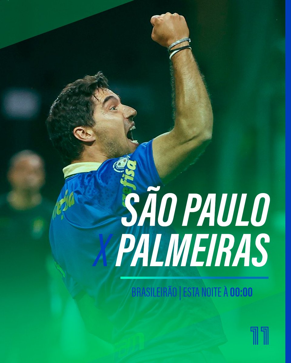 O SE Palmeiras de Abel Ferreira procura regressar às vitórias no 𝗕𝗥𝗔𝗦𝗜𝗟𝗘𝗜𝗥𝗔̃𝗢, esta noite, frente ao São Paulo! 🇧🇷🏆 📌 Vê o Brasileirão, em direto, no Canal 11! #Canal11 #FutebolEmPortuguês