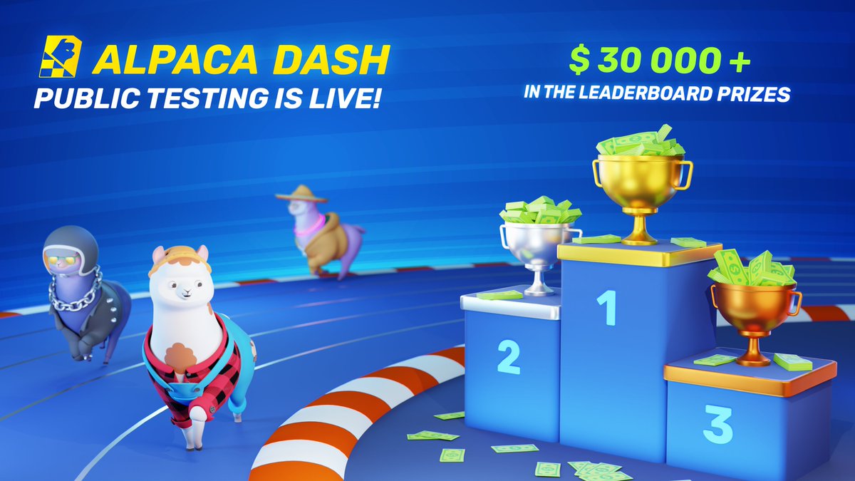 🎀GM Twitter. In case you missed it – Alpaca Dash is now LIVE! 🏆💨Don't miss your chance to join the race and win from a prize pool of over $30,000 USDC! Ready to race to the top? Join now and let your victory arc begin!