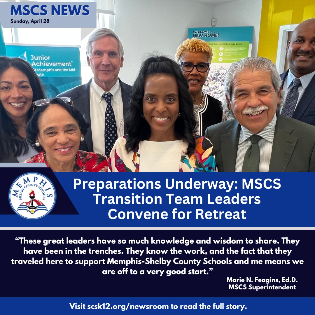 The Council held a retreat for @MSCSK12new Supt. Marie Feagins & members of her transition team, led by Michael Hinojosa & other education leaders, focusing on academic performance & key priorities for future steps. More at: bit.ly/3Ui2pr8.