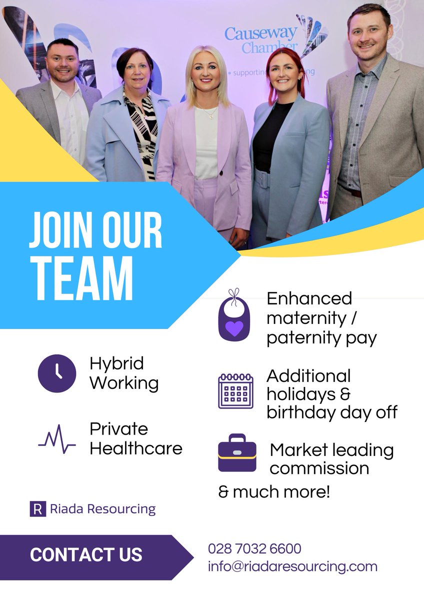 𝐑𝐢𝐚𝐝𝐚 𝐚𝐫𝐞 𝐡𝐢𝐫𝐢𝐧𝐠, 𝐉𝐎𝐈𝐍 𝐎𝐔𝐑 𝐓𝐄𝐀𝐌 ✨

Riada invest in both your professional growth and personal wellbeing, click the link to find out more and apply 📲 vacancies.riadaresourcing.com/vacancies/3442… #nijobs