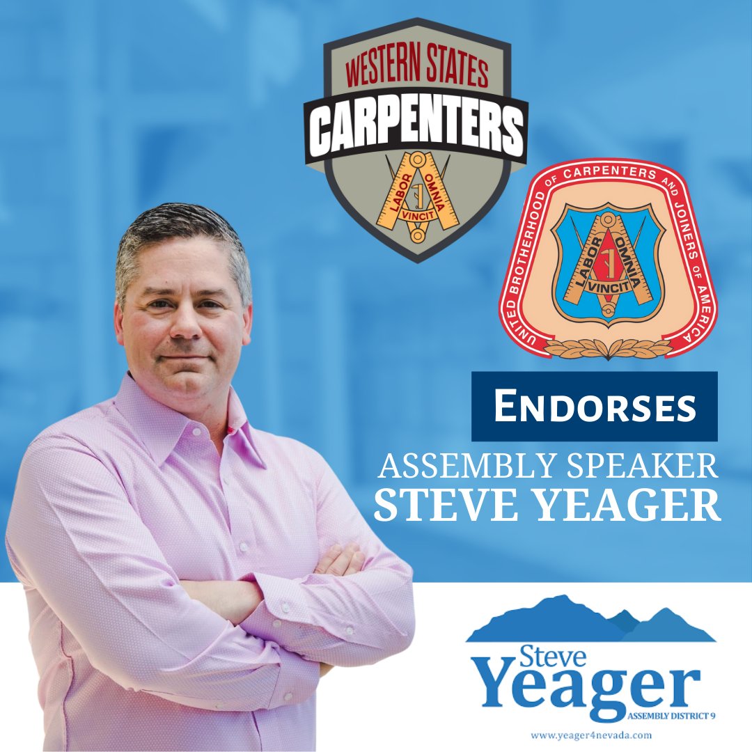 I am proud to have earned the endorsement of The United Brotherhood of Carpenters, Local 1977, in my re-election bid for Assembly District 9. Thank you for your support! #NVLeg