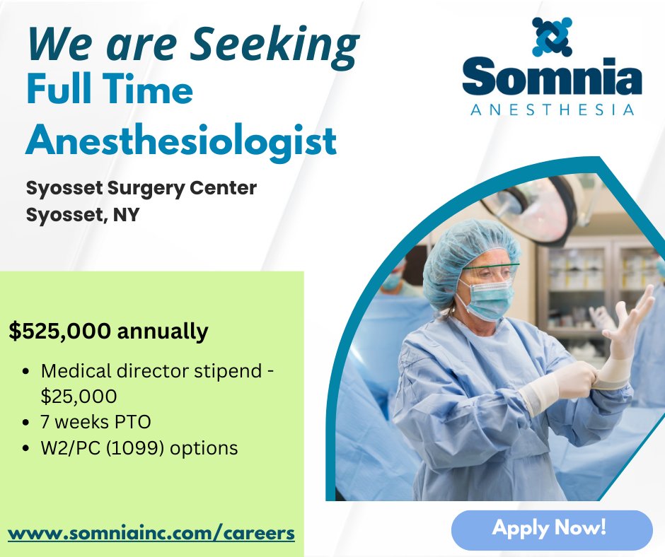 We are Hiring! Check out this MD Job in Syosset. #Hiring #anesthesiologist #anesthesiajobs #Mdjobs #medicine hubs.ly/Q02vl9CS0