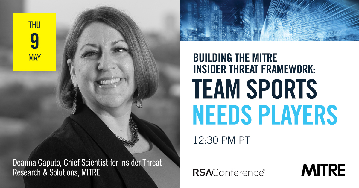 Deanna Caputo, Ph.D., is spearheading an effort to create a data-driven framework combining human, cyber, and physical characteristics to help insider risk programs better deter, detect, and mitigate risks before they become threats. 

#RSAC2024 #TeamMITRE spklr.io/6014ocqp