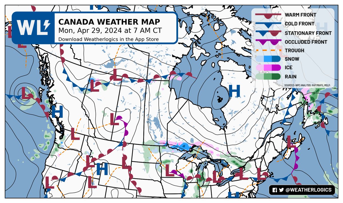 Canada weather map - Monday, April 29, 2024

#bcwx #abwx #skwx #mbwx #onwx #meteoqc #nbwx #nswx #pewx #nlwx