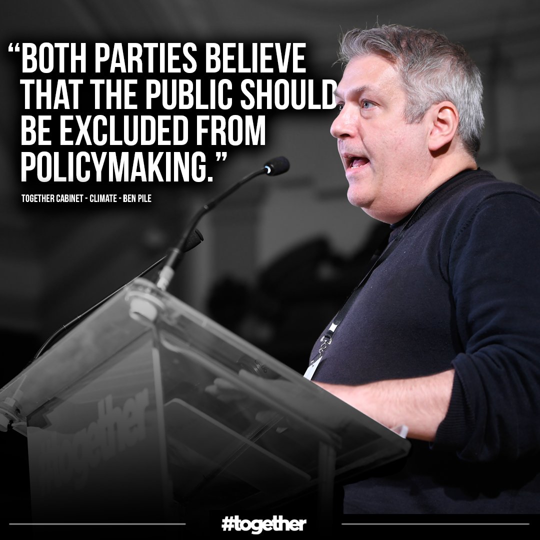 'Both parties believe that the public should be excluded from policymaking' Together Cabinet - @clim8resistance - Climate