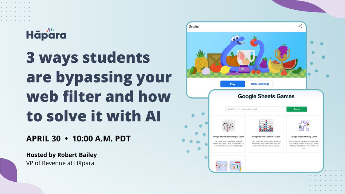 hapara_team's tweet image. Are you a CA tech director, admin or school leader? ⏰ It's the last day to register for our web filter webinar!

➡️ Learn how to stay one step ahead of students who try to bypass your school web filter

Register now: wi.st/44dzmtn

#caedchat #edtechteam #AIineducation