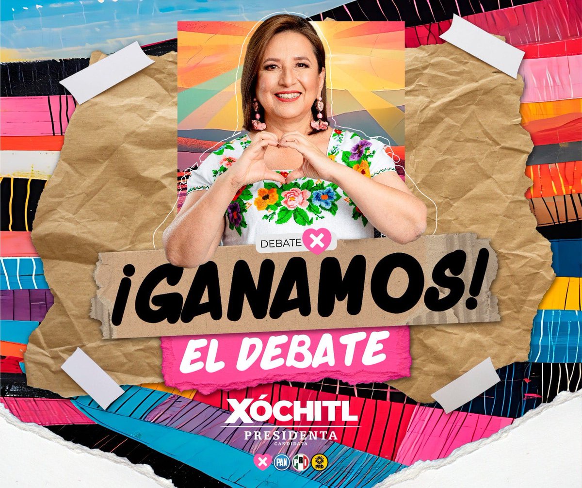¡En #México sí hay de otra!

Muchas felicidades <a href="/XochitlGalvez/">Xóchitl Gálvez Ruiz</a> por decir las cosas cómo son y demostrar que podemos devolverle el rumbo a nuestro país bajo tu liderazgo y visión.

#DebatePresidencial2024
#Xochitl2024
#VotaPAN