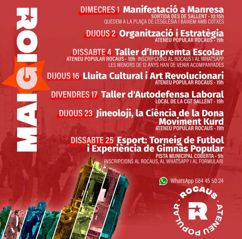 Perquè necessitarem tot l'entusiasme, perquè necessitarem tota la força i perquè necessitarem tota la intel·ligència, aquest maig FORMEM-NOS.✊🏻