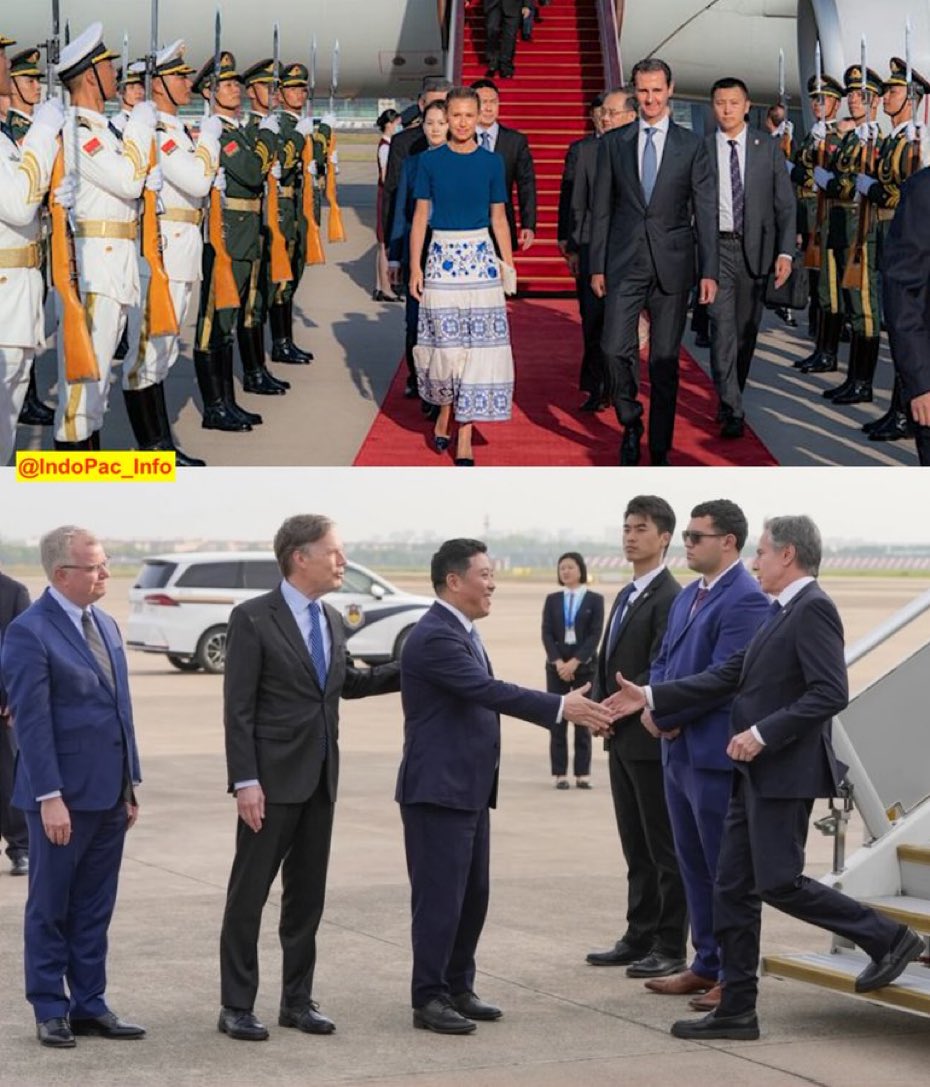 China visits by Syria and USA. Side-by-side. This is what Biden has made of America in less than 4 years. Worse: the Dems stay mum and just except it. URGENT ACTION: MAGA