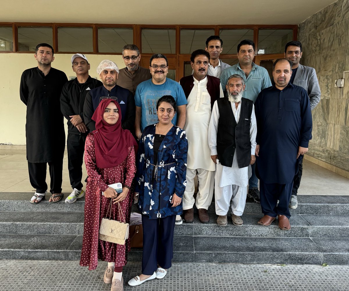 Group photo of Rawalpindi Islamabad Sports Journalists Association (RISJA) Executive Committee members after the highly important meeting ⁦@rajamohsinsays⁩ ⁦@Abbasshabbir72⁩ ⁦@ayazakbar786⁩ and others