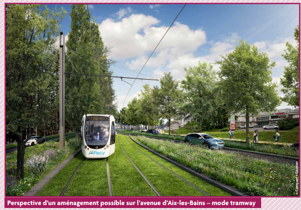 3/5 Le 2eme axe, entre Seynod et Pringy Cette ligne sera soit sous la forme d'un tramway ou d'un BHNS, les habitants sont amenés à choisir le mode de transport adéquat pour cette future ligne, la mise en service interviendra vers 2030