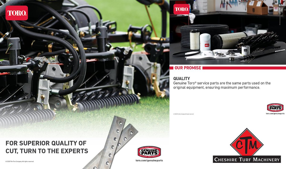 Contact us for all your genuine Toro service parts.👍 ☎️ 0161 494 5673 📧 spares@cheshireturfmachinery.co.uk