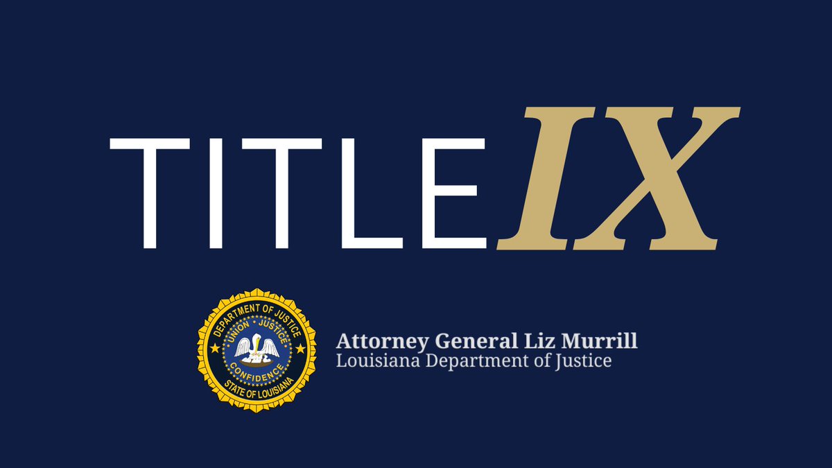 I will hold a news conference at 11:00 this morning with @LAGovJeffLandry & State Superintendent of Education @cadebrumley regarding Title IX. It will be live streamed here: youtube.com/watch?v=ZEcpuM…