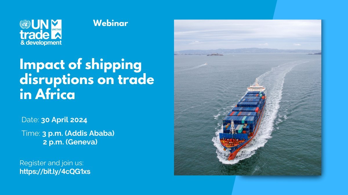 Tomorrow is the day. Don't miss our webinar on the impact of global shipping disruptions on trade in Africa. Join experts, stakeholders & be part of the discussion on possible solutions. Get more information on the event, panellists & register now: bit.ly/3UylvdMUN